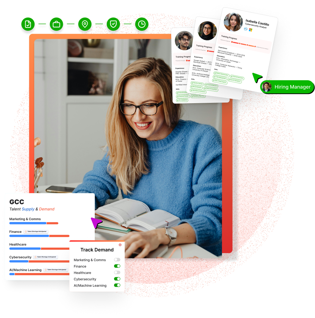 Happy professional with Alumi